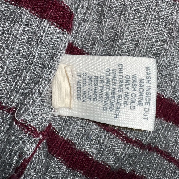Mudd Cardigan | Size: L | Gray and Maroon Striped | Color: Gray | - Picture 6 of 6